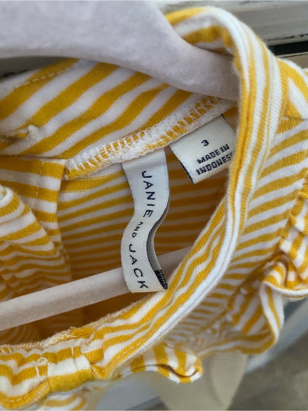 Yellow & White Striped Ruffle Tank - Picture 2 of 3